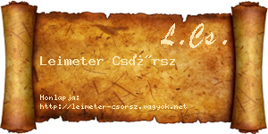 Leimeter Csörsz névjegykártya